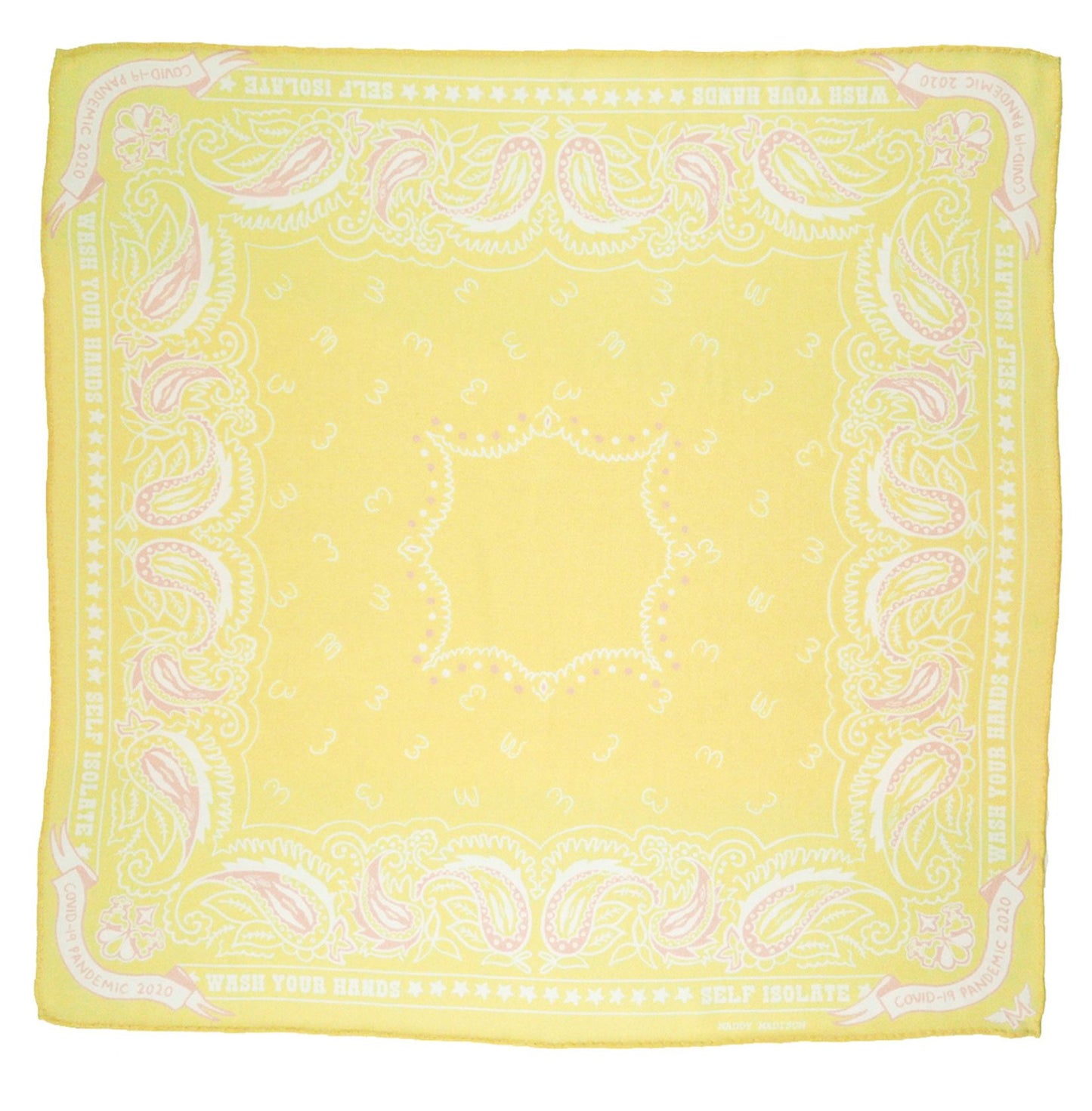 Covid Paisley - Butter Yellow