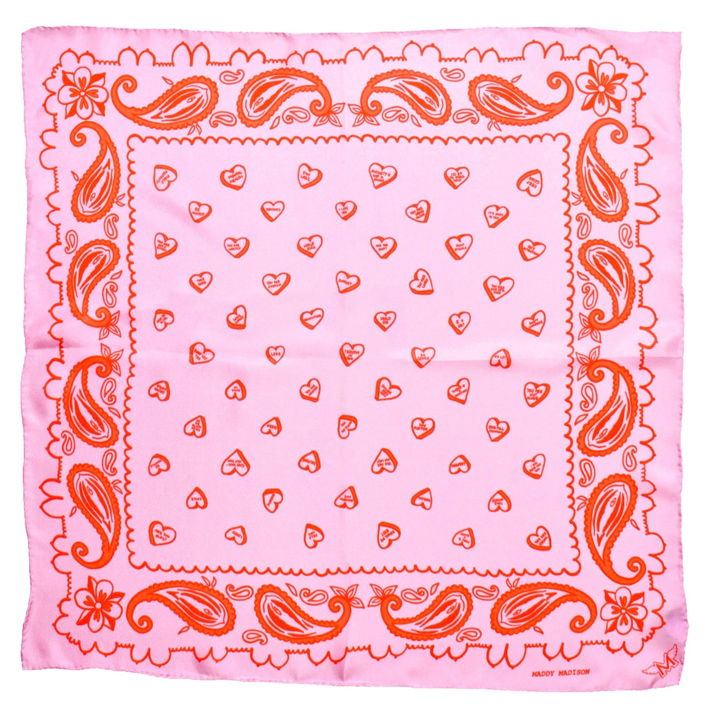 Candy Heart Paisley - Strawberry Pink