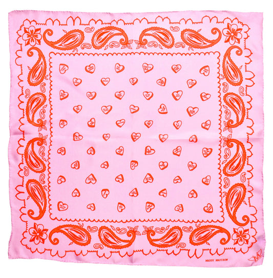 Candy Heart Paisley - Strawberry Pink